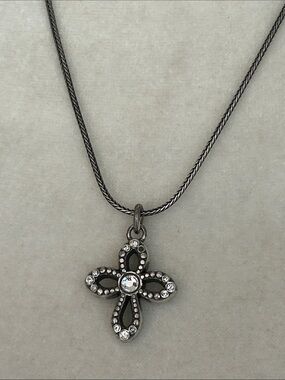 Brighton Womens Necklace Silver Cross Reversible Pendant 16 - 18 InchBrighton